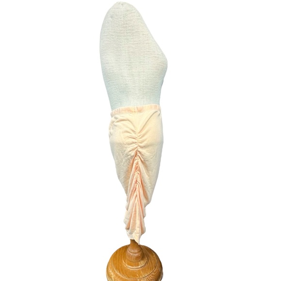 Sundry NWT French Terry Knit Ruched Mini Skirt in Pastel ‘Pop Orange’ Size 1 - Picture 6 of 15